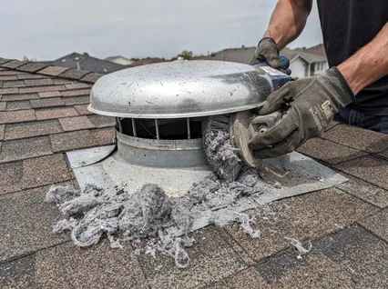 Cleaning Dryer Vent On Roof in Tiverton