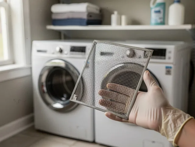Tiverton Dryer Vent Cleaning specialist performing detailed lint trap cleaning service in Tiverton