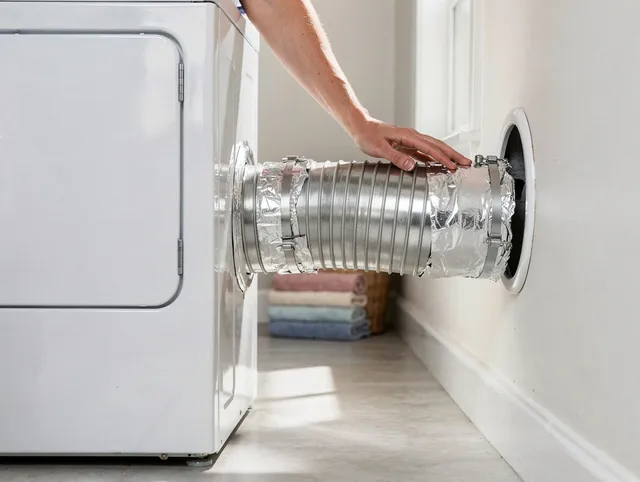 Professional dryer vent hose installation by Tiverton Dryer Vent Cleaning in Tiverton