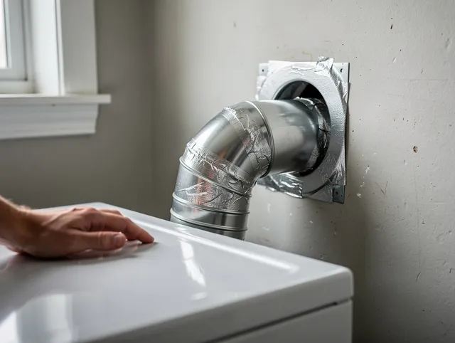 Tiverton Dryer Vent Cleaning expert performing professional dryer vent repair and installation in Tiverton