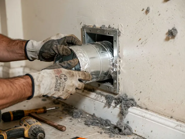 Professional dryer vent repair and installation by Tiverton Dryer Vent Cleaning in Tiverton