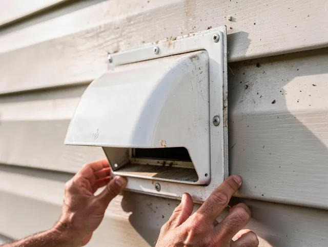 Tiverton Dryer Vent Cleaning technician delivering thorough residential dryer vent cleaning service in Tiverton